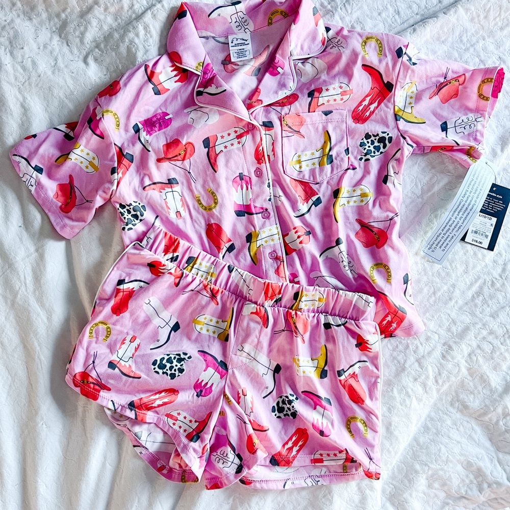 Pink Kids Pajamas with Country Prints